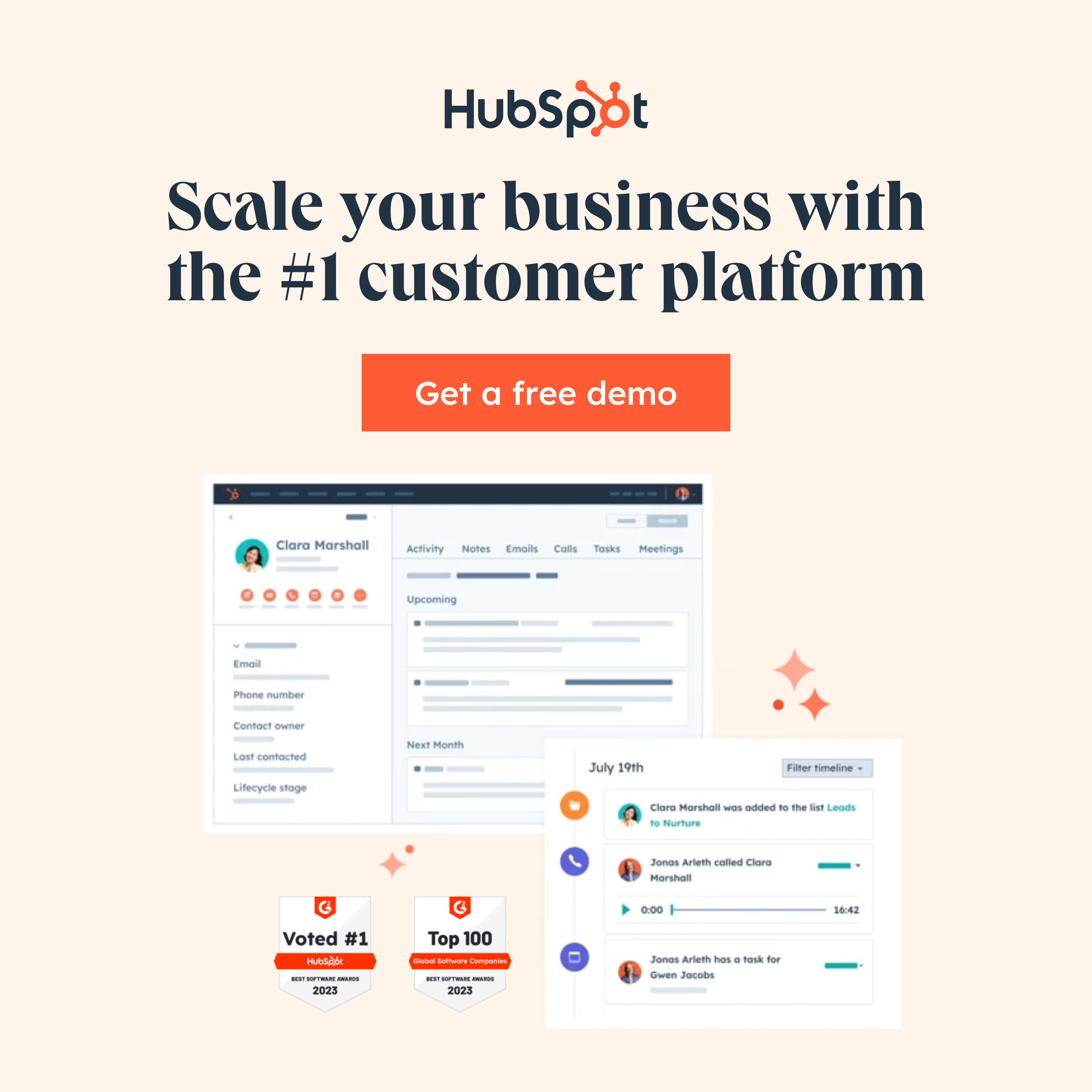 Get a free demo hubspot