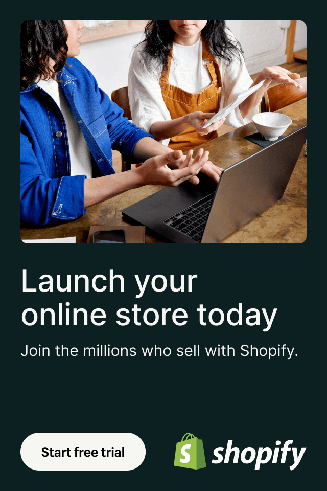 Shopify Launch your online store today - start free trial 320x480 (1)