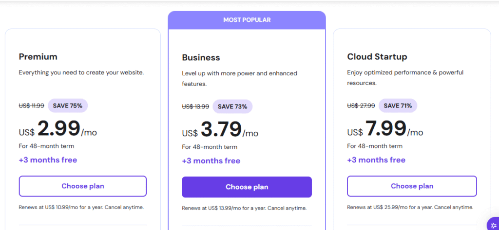hostinger pricing